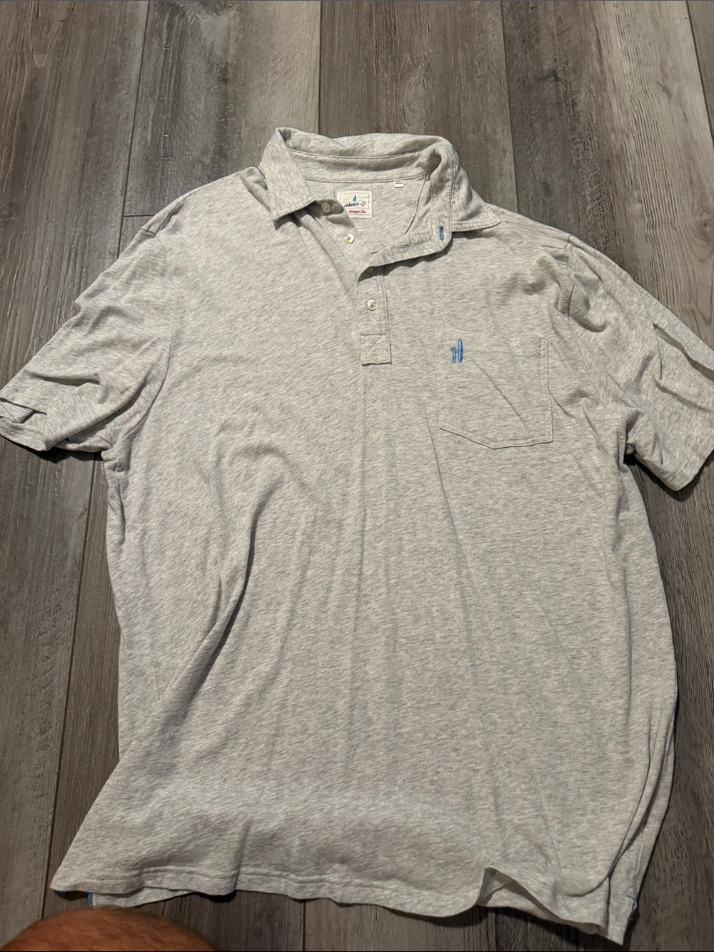 johnnie-O Light Heather Gray Polo with Chest Pocket